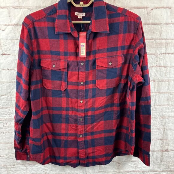 NWT GAP Merona Men's XL Plaid Button-front Fall Long Sleeve Shirt Lot - Picture 3 of 13